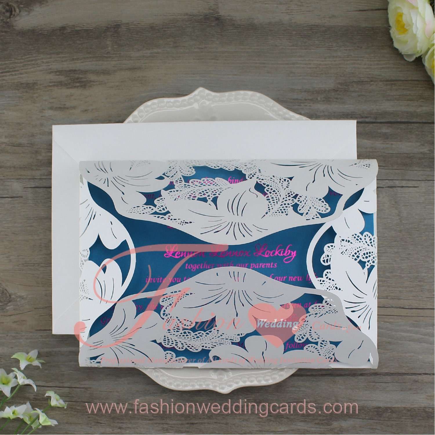 Lily Laser Cut Wedding Invitations Melbourne